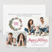 Cartes Pour Fêtes Annuelles Christmas Pine Cones 2 PHOTOS Collage Greeting (Devant / Derrière)