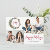 Cartes Pour Fêtes Annuelles Christmas Pine Cones 2 PHOTOS Collage Greeting (Debout devant)