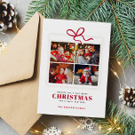 Cartes Pour Fêtes Annuelles Christmas Present 4 Photo Collage<br><div class="desc">Ces belles cartes de voeux de vacances sont entièrement personnalisables. Ajoutez votre propre photo et message pour un design unique.</div>