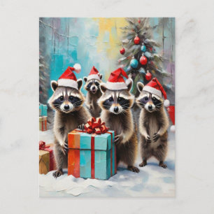 Cartes Pour Fêtes Annuelles Christmas Raccoon Lover
