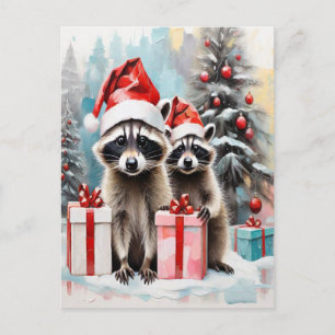 Cartes Pour Fêtes Annuelles Christmas Raccoon Lover