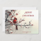 Cartes Pour Fêtes Annuelles Christmas Red Cardinal Holiday Card (Devant)