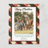 Cartes Pour Fêtes Annuelles Christmas Red Green Plaid Portrait Photo (Devant)