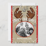 Cartes Pour Fêtes Annuelles Christmas Reindee Winter Snowflakes Holiday Photo<br><div class="desc">Christmas Reindeer Winter Snowflakes Carte photo de vacances</div>