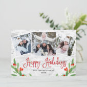 Cartes Pour Fêtes Annuelles Christmas Rustic Birch Bark (Debout devant)