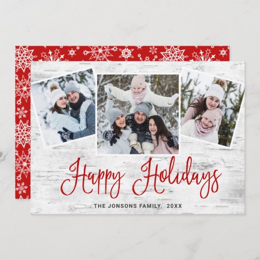 Cartes Pour Fêtes Annuelles Christmas Rustic Birch Bark (Devant / Derrière)