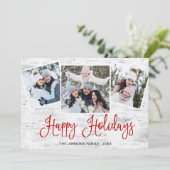 Cartes Pour Fêtes Annuelles Christmas Rustic Birch Bark (Debout devant)