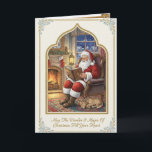 Cartes Pour Fêtes Annuelles Christmas Santa Clause<br><div class="desc">"Experience the magic of the holidays with our charming Christmas card featuring Santa in his favorite chair,  reading a book,  with a little reindeer curled up beside him. This heartwarming scene captures the essence of festive joy and the spirit of Christmas. Send warm wishes with this delightful card!"</div>