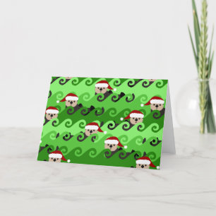 Cartes Pour Fêtes Annuelles Christmas Sea Otters Green Waves