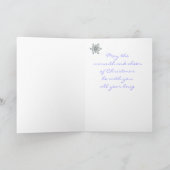 Cartes Pour Fêtes Annuelles Christmas Snow et Cute Chickadee Bird (Intérieur)