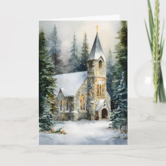 Cartes Pour Fêtes Annuelles Christmas Snowfall at the Chapel Christmas