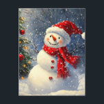 Cartes Pour Fêtes Annuelles Christmas Snowman<br><div class="desc">Faites des souvenirs avec votre famille ce Noël</div>