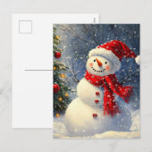Cartes Pour Fêtes Annuelles Christmas Snowman (Devant / Derrière)