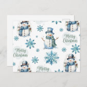 Cartes Pour Fêtes Annuelles Christmas Snowman (Devant / Derrière)