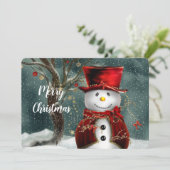 Cartes Pour Fêtes Annuelles Christmas Snowman (Debout devant)