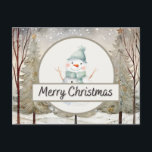 Cartes Pour Fêtes Annuelles Christmas Snowman<br><div class="desc">Carte postale Noël Snowman</div>