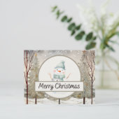 Cartes Pour Fêtes Annuelles Christmas Snowman (Debout devant)