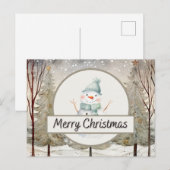 Cartes Pour Fêtes Annuelles Christmas Snowman (Devant / Derrière)