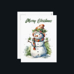 Cartes Pour Fêtes Annuelles Christmas snowman ajouter texte aquarelle Fête<br><div class="desc">Christmas snowman ajouter texte aquarelle Holiday Carte postale</div>