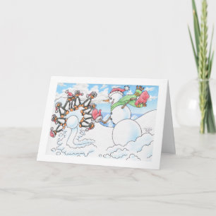 Cartes Pour Fêtes Annuelles Christmas Snowman Bowler