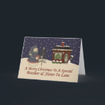 Cartes Pour Fêtes Annuelles Christmas Snowman Brother & Soeur En Droit<br><div class="desc">carte</div>