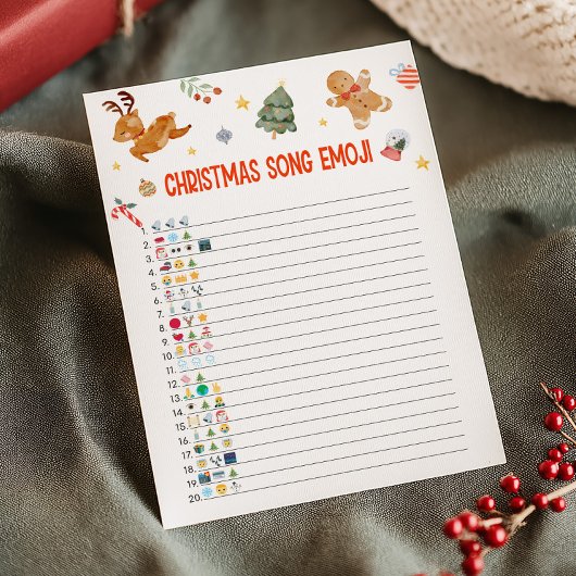 Cartes Pour Fêtes Annuelles Christmas Song Emoji Game