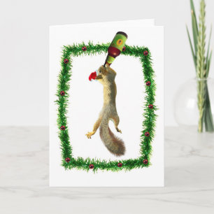 Cartes Pour Fêtes Annuelles Christmas Squirrel with Beer