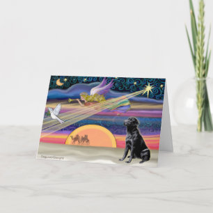 Cartes Pour Fêtes Annuelles Christmas Star - Labrador Retriever (noir)