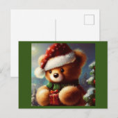 Cartes Pour Fêtes Annuelles Christmas Teddy Bear 2 (Devant / Derrière)
