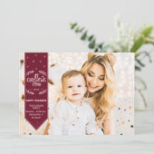 Cartes Pour Fêtes Annuelles Christmas Time burgundi happy Holidays photo (Debout devant)