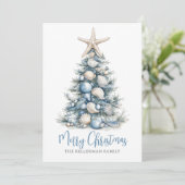 Cartes Pour Fêtes Annuelles Christmas Tree Beach (Debout devant)