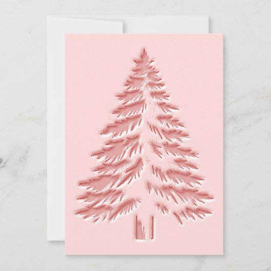 Cartes Pour Fêtes Annuelles Christmas Tree Faux Embossed Distressed Chic Pink (Devant)