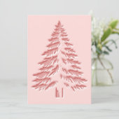 Cartes Pour Fêtes Annuelles Christmas Tree Faux Embossed Distressed Chic Pink (Debout devant)