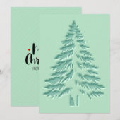 Cartes Pour Fêtes Annuelles Christmas Tree Faux Embossed Distressed Green (Devant / Derrière)