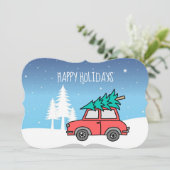 Cartes Pour Fêtes Annuelles Christmas Tree Holidays Matte 5" x 7" Card & Env. (Debout devant)