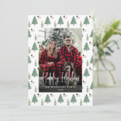 Cartes Pour Fêtes Annuelles Christmas Tree Lights Wine Cheese Custom Photo (Debout devant)