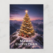 Cartes Pour Fêtes Annuelles Christmas tree on top of a mountain custom (Devant)