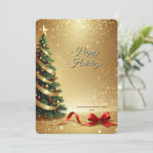 Cartes Pour Fêtes Annuelles Christmas Tree Ribbons Holiday Card (Debout devant)