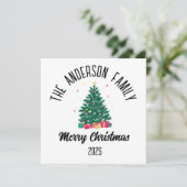 Cartes Pour Fêtes Annuelles Christmas Tree With Lights Personalized Name (Debout devant)