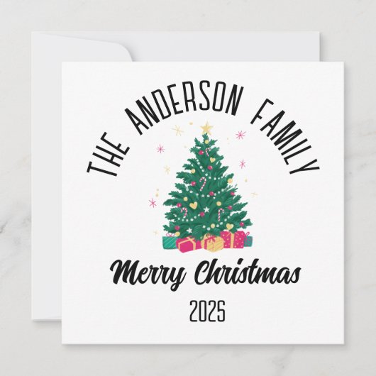 Cartes Pour Fêtes Annuelles Christmas Tree With Lights Personalized Name (Devant)