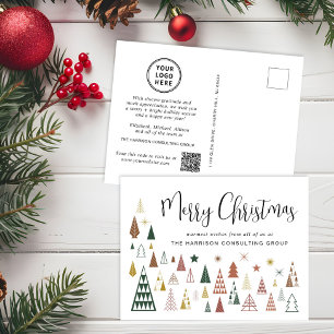 Cartes Pour Fêtes Annuelles Christmas Trees Business QR Code Logo Entreprise