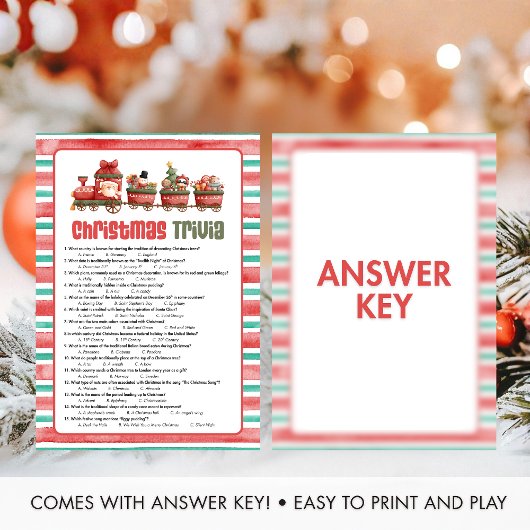 Cartes Pour Fêtes Annuelles Christmas Trivia Game