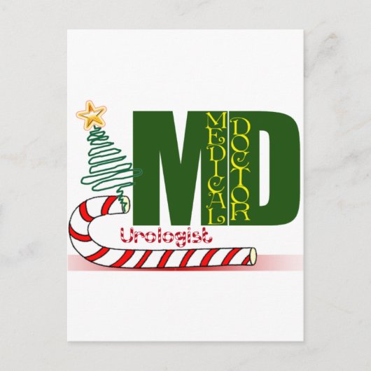 CARTES POUR FÊTES ANNUELLES CHRISTMAS UROLOGISTE - MÉDECIN - MD (Devant)