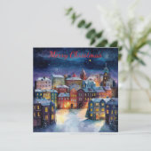 Cartes Pour Fêtes Annuelles Christmas Village (Debout devant)