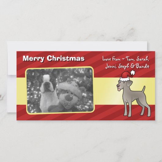 Cartes Pour Fêtes Annuelles Christmas Weimaraner (Devant)