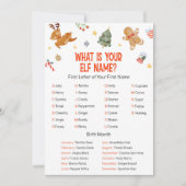 Cartes Pour Fêtes Annuelles Christmas What is your Elf Name Game (Devant)