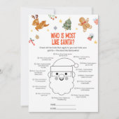 Cartes Pour Fêtes Annuelles Christmas Who is Most Like Santa Game (Devant)