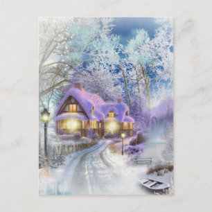 Cartes Pour Fêtes Annuelles Christmas Winter Wonderland Cottage Holiday 