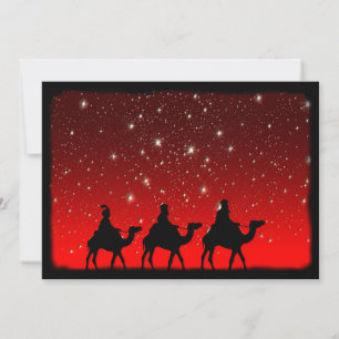 Cartes Pour Fêtes Annuelles Christmas Wise Men Red Sky Star Lite Nuit