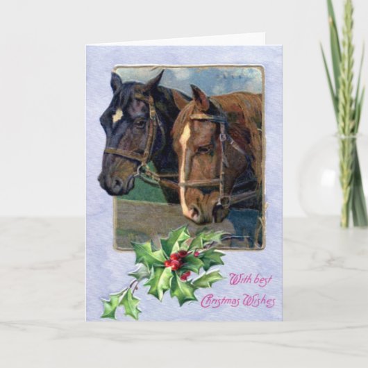 Cartes Pour Fêtes Annuelles Christmas Wishes, Horses 1911 (Devant)